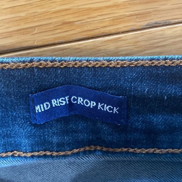 🔴 2 for $25 CHAPS Jeans Womens Mid Rise Crop Kick Jean size 14 length 29 - Picture 5 of 10